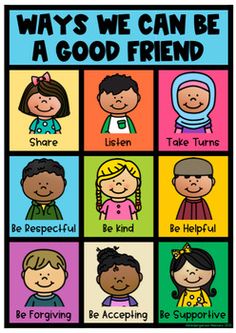 a poster that says, ways we can be a good friend