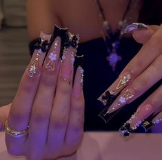 Quinceanera Nails, Long Acrylic Nail Designs, Drip Nails, Long Nail Designs, Nails Design With Rhinestones, Cute Acrylic Nail Designs, Simple Acrylic Nails, Classy Acrylic Nails, Really Cute Nails