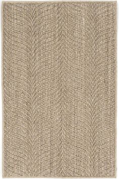 an area rug made out of jute and woven in neutral colors, on a white background