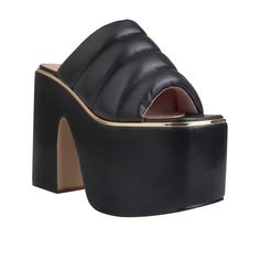 Vegan leather upper with man made sole Slip-on styling Heel measures approx. 5.5" H Platform measures approx. 3.5" H Imported Cute Shoes Heels, Chunky Heel Shoes, Fashionable Shoes, Womens Wedges, Chunky Heel, Heel Shoes, Platform Heels, Shoe Box, Chunky Heels