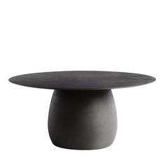 an oval table with a black top