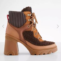 Nib & Nwt. Comfy! Super Cute Sorel Boots! Waterproof Sorel Heels, Nike High Heels, Sorel Wedge Boots, Brown Wedge Boots, Chelsea Rain Boots, Leather Boots Heels, Sorel Boots, Leather Heeled Boots, Winter Ankle Boots