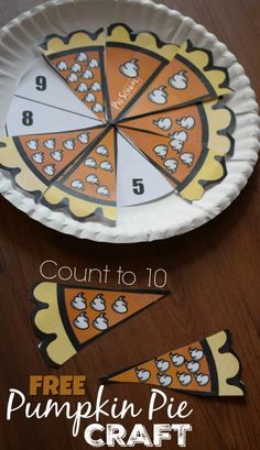 a paper plate that has some pizza slices on it and the words count to 10