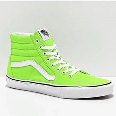 Green Vans Sneakers For Spring, Trendy Green Vans Sneakers, Vans Old School Shoes, White High Top Vans, Purple Vans, Shoes Vans, Vans Style, Green Sneakers, Vans Sk8 Hi