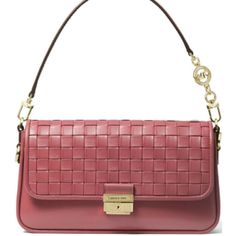 Classy Pink Woven Shoulder Bag By Michael Kors! Convertible Strap. “Bradshaw.” Leather Bag. Nwt! Msrp $328 7.24 Berry Sorbet, Bag Light, Online Bags, Beautiful Bags, Small Bag, Kate Spade Crossbody, Michael Kors Bag, Small Bags, Convertible