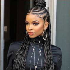 35 Gorgeous Braided Hairstyles for Black Women for 2024 Wavy Hair Hairstyles, Thick Hair Hairstyles, Hairstyles For Thinning Hair, Hairstyles For Wavy Hair, Tutorial Hairstyles, Hairstyles For Thick Hair, Short Box Braids Hairstyles, Curly Crochet Hair Styles