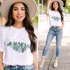 wishing we were off to the mountains! 🤩 White Graphic Tee, To The Mountains, In Style