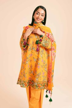 Nishat Linen 2 Piece - Printed Embroidered Suit - 42401765 Eid Ul Adha Collection 2024 Unstitched Spring Sets With Zari Work, Designer Yellow Lawn Suit With Floral Embroidery, Embroidered Yellow Lawn Suit With Straight Kurta, Yellow Cotton Lawn Suit With Floral Embroidery, Embroidered Yellow Lawn Suit, Spring Semi-stitched Lawn Suit With Zari Work, Yellow Lawn Suit With Floral Embroidery For Wedding, Spring Yellow Embroidered Lawn Suit, Spring Embroidered Yellow Lawn Suit