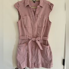 Paige Pink Denim Dress- Worn One Time Pink Denim, One Time, Wearing Dress, Denim Dress, Colorful Dresses, Size 10, Mini Dress, Womens Dresses, Women Shopping