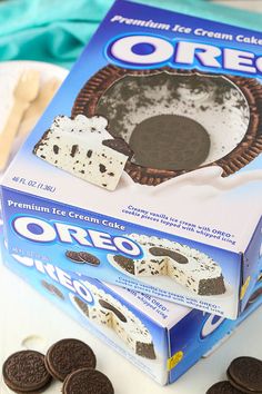 oreo ice cream cake in a box on a table