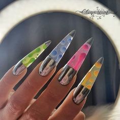 Lava Lamp Nails, Lamp Nails, Nail Design Glitter, Nails Yellow, Nail Techniques, Glow Nails, Crazy Nails, Fire Nails, Funky Nails