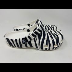 Crocs Unisex Women's And Men's Classic Animal Clog Leopard Shoes, White/Zebra Print Sizes Listed Are In Women's Black And White Leopard Shoes, Lined Crocs, Platform Crocs, Black Clogs, Leopard Shoes, Women's Crocs, Platform Clogs, Crocs Classic Clogs, White Zebra