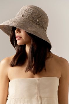 Helen Kaminski Provence 10 Raffia Crochet Hat HS-6505.00.9076 | Eclipse Melange | Rollable Packable Hat Chic Curved Brim Packable Sun Hat, Chic Sun Hat With Curved Brim And Foldable Design, Chic Packable Sun Hat With Curved Brim, Chic Packable Brimmed Sun Hat, Chic Natural Bucket Hat, Chic Natural Color Bucket Hat, Packable Panama Hat With Curved Brim, Chic Wide Brim Packable Hat, Chic Packable Wide Brim Hat