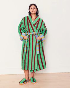 Striped Bathrobe – Coming Soon Dusen Dusen, Terry Robe, Perfect Wardrobe, Sleepwear & Loungewear, Season Colors, Harmful Chemicals, Jumper Dress, Shawl Collar, Red Brown