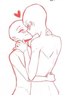 a drawing of two people hugging each other