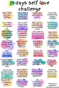 Self Love Challenge, 30 Day Challenges, Happiness Challenge, Self Care Bullet Journal, Love Challenge, Writing Challenge, Journal Writing Prompts, Self Affirmations