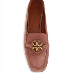 New Floor Model Some Blemishes Size: 7 Color: Malva The Iconic Tory Burch Metal Miller 15 Mm Loafer Is The Perfect Finishing Touch To Any Ensemble. It's Crafted With A Suede Upper, And Features Brushed Gold Hardware. Slip-On Fit. Square Toe. Leather Lining. Cushioned Insole. Color Malva, Brushed Gold Hardware, Tory Burch Shoes, Flat Shoes Women, Gold Hardware, Loafer Flats, Tory Burch, Loafers, Slip On