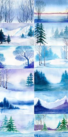 winter watercolor backgrounds to warm the heart up all night and give it a fresh, airy feel