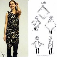 15 Tying Ways to Turn Scarf into Fashion Top Scarf Dress, Fashion Project