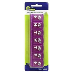 Ezy Dose® Kids offers convenient solutions that help you provide care and comfort to your family.The Ezy Dose Kids Pill Planner features an optional locking bar that can prevent spills and accidental opening. Great for families needing to distinguish between pill planners for parents and children. Each compartment is marked with the weekday and has a rounded base for easy pill retrieval. Pill Organizer, Vitamins & Supplements, Glass Containers, Fitness Nutrition, Health Care, Parenting