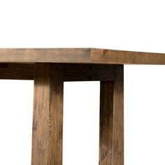 a close up of a wooden table with one leg extended and the other end missing