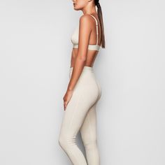 The legging taking over your feed. Made with our iconic ribbed cotton that everyone craves, this breathable style is the cutest, most comfortable legging you’ll ever wear. Features a smooth elastic waist with a SKIMS logo label at the center front and banded cuffs at the hem. Fits true to size. Pair with the Cotton Rib Tank or Plunge Bralette for the matching set. | SKIMS Legging | White | Cotton Rib Lounge Looks, Comfy Leggings, Ribbed Leggings, Cotton Leggings, Rustic Design, Popular Style, Xl Dress, What Happened, Dresses Xs