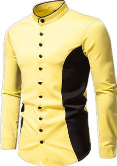 Stretch Long Sleeve Shirt With Buttons, Fitted Yellow Tops With Buttons, Fitted Yellow Shirt With Buttons, Male Style, Oxford Brogues, Bag Dress, Casual Fit, Mid Calf Boots, Buy Shoes