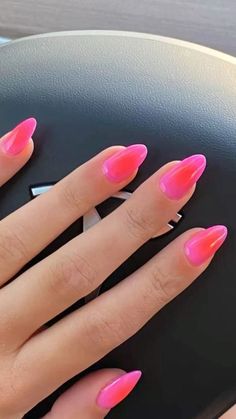 #nails#nailsofinstagram#nailsdid#nailsideas#aura#manicure#manicureideas Summer Nails Almond, Pink Summer Nails, Spring Break Nails, Broken Nails, Nails Pink, Dipped Nails, Funky Nails, Pretty Acrylic Nails