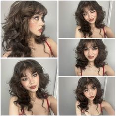 Haircuts For Round Faces Aesthetic, Medium Length Super Layered Hair, Formal Hairstyles With Bangs, 2a Hair, Different Hair Styles, Different Hair, Awesome Hair, Punk Hair, Wolf Cut