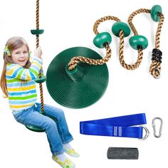 PRICES MAY VARY. 【Healthy】The tree swing climbing rope keeps children away from electronic products, out of the room and more involved in sports and games. Disc swing can exercise children's strength and improve their overall coordination ability. 【Strong】Climbing rope swing is made of PE material by injection molding, which is waterproof and UV resistant. The rope head and tail are made of injection molded buckle, which is solid and not easy to fall off. 【Widely used】Climbing rope for kids can Playground Accessories, Family Backyard, Kids Climbing, Kids Outdoor Play, Outdoor Trees, Tree Swing, Climbing Rope, Amusement Parks, Outdoor Playground