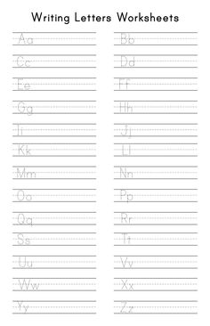 writing letters worksheets for preschool and pre - school students to practice their handwriting skills