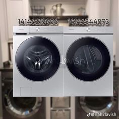 an image of a washer and dryer in the kitchen