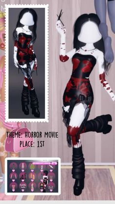 an image of a woman dressed up as a demon with blood on her body and legs