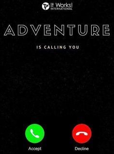 the words adventure is calling you and an image of two red, green and yellow lights