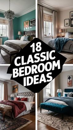 Classic Bedroom Ideas, Dark Blue Bedroom Ideas, Funky Bedroom Decor, Modern Classic Bedroom, Dark Blue Bedroom, Classic Bedroom Design, Funky Bedroom, Soothing Bedroom