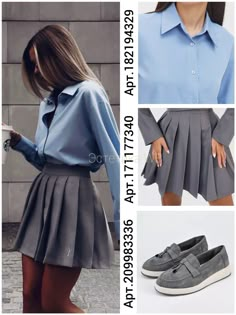 Casual Summer Outfit, Office Outfits, School Outfits, Everyday Outfits, Pleated Skirt, Work Hard