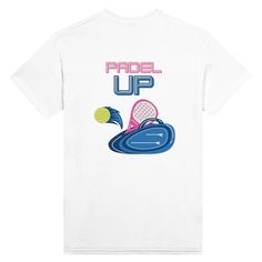 Here is an awesome t-shirt for anyone who loves padel (or paddle) tennis. On the front we have a classy logo that says 'Padel Club' located on the left chest. The back features a super cool and sporty design that says 'Padel Up' with a padel racquet, ball, and bag. This is a perfect shirt for anyone who plays padel tennis and could be a cool gift for a padel team. The t-shirt is 100% cotton. We are a stored located in Norway :) so a brief description in Norwegian below. Let me know if you have any questions.  This heavyweight cotton t-shirt is a durable staple product with a classic fit. It has a relaxed style made for everyday and casual wear  - Seamless double-needle collar - Double-needle sleeve and bottom hems - 100% cotton - Taped neck and shoulders for durability Denne T-skjorten i k Classy Logo, Paddle Tennis, Classy Logos, Tennis Tshirts, Sporty Design, Relaxed Style, Perfect Shirt, Super Cool, Cool Gifts