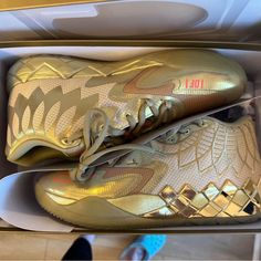 Brand New Never Worn. Size 13 Men’s. New In Box. Price Is Firm Gold Basketball Shoes With Boost Midsole For Sports, Gold Basketball Shoes With Boost Midsole, Gold Sporty Basketball Shoes, Lamelo Ball, Puma Shoes, Pumas Shoes, Size 13, Athletic Shoes, Men's Shoes