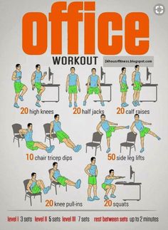 the poster shows how to do an office workout