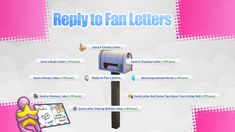 an image of a mailbox with the words repry to fan letters on it