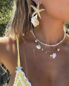 Beach Wear Jewellery, Beachy Summer Outfits, 2025 Summer, Feminine Things, Island Princess, Mermaid Core, Beach Fits, Jewelry Lookbook