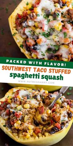 stuffed spaghetti dish is loaded with flavored taco stuff