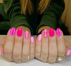 Nail Inspo Trendy 2024 Summer Simple, Fun Nail Inspo 2024, Fun Easy Nails, Pink Crocodile Nails, Nails Colorful French Tip, Bright Fun Nails, Crazy Summer Nails, Preppy Instagram, Colorful French Tip Nails