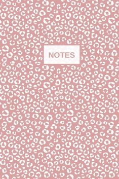 a pink and white leopard print notebook with the word notes on it's cover