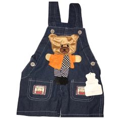 - 3d Teddy Bear - One-Piece Cotton Denim Overalls - Unisex - Button Straps And Sides - No Trades - Thank You Soft Teddy, Soft Teddy Bear, Bib Overalls, Kids Boutique, Denim Overalls, Kids Bottoms, Overalls, Kids Shop, Teddy Bear