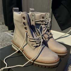 New, Never Worn. Rose Gold Hardware, High Top, Light Grayish Color Light Blue Timberland Boots, Grayish Color, Timberlands Shoes, Timberlands Women, Timberland Shoes, Rose Gold Hardware, Top Light, Shoes Brand, Timberland Boots