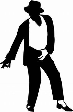 the silhouette of a man in a suit and hat with his hand on his hip