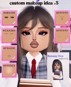 #roblox #dresstoimpress #dti #custommakeup #vip #custom #makeup #makeuptutorial #runwaydiva #naturalmakeup #freckles Lip Color Dti Codes, Dti Costume Makeup Ideas, Dti Custom Make Up Ideas, Dress To Impress Custom Makeup, Rupaul Quotes, Crafts To Do When Your Bored