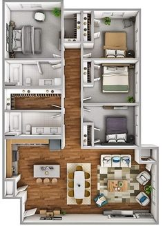 the floor plan of a two bedroom apartment