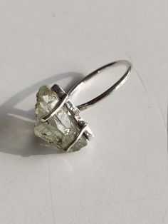 CYBER MONDAY SALE - Holiday season sale Natural Raw GREEN AMETHYST Sterling Silver 925 Ring. GREEN AMETHYST is in raw form and it has a beautiful intense vivid color. -The Ring shown in the picture is in the PRONGS setting. Another setting is in the COLLAR setting. -Same Design and Setting are available in other Gemstones as shown in the last image. -Ring size available in the photo is US 8 and ready to be dispatched the same day. Other sizes are made on order and will be dispatched in 3-5 days. Green Amethyst Rings With Prong Setting As A Gift, Silver Rings With Green Amethyst For Gift, Silver Green Amethyst Rings As Gifts, Silver Green Amethyst Rings For Gift, Healing Sterling Silver Gemstone Crystal Ring, Sterling Silver Crystal Promise Ring With Large Stone, Silver Fine Jewelry Green Amethyst Ring, Sterling Silver Crystal Ring With Large Stone, Fine Jewelry Silver Green Amethyst Ring